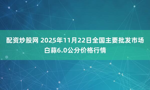 配资炒股网 2025年11月22日全国主要批发市场白蒜6.0公分价格行情